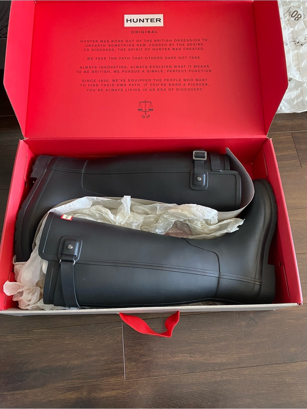 Refined Hunter Welly’s  Matte Black Knee-High Waterproof Boots